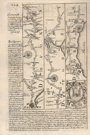 Exeter-Sidford-Colyford-Lyme Regis-Chideock road map by OWEN & BOWEN 1753