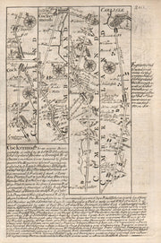 Egremont-Cockermouth-Carlisle road strip map by J. OWEN & E. BOWEN 1753