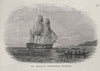 The Endeavour approaching Otaheite. Explorers. Polynesia 1890 old print