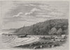 The Mermaid Beached in Careening Bay. Explorers. Australia 1890 old print
