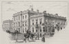 The Public Buildings. Launceston. Australia 1890 old antique print picture