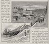 Bridge over the Murray at Albury and Dean Street, Albury. Australia 1890 print