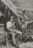 At Home. Australia 1890 old antique vintage print picture