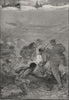 Pearl Divers at Work. Great Barrier Reef. Australia 1890 old antique print