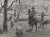 Mustering Sheep. Sheep farming. Australia 1890 old antique print picture