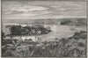 Sydney Harbour, from Belle Vue Hill. Sydney. Australia 1890 old antique print