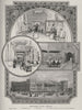 Melbourne Public Library. Melbourne. Australia 1890 old antique print picture