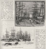 The Ports of Melbourne. Melbourne. Australia 1890 old antique print picture
