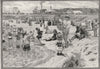 Brighton Beach on a Public Holiday. Melbourne. Australia 1890 old print