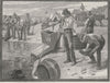 Cradling and Panning. Gold. Australia 1890 antique vintage print picture