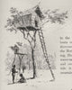 A Tree House. New Guinea 1890 old antique vintage print picture