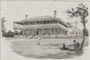 A Two-storeyed House in the Bush. Australia 1890 old antique print picture