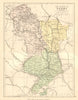 DERBYSHIRE. Antique county map. Railways canals. Constituencies. PHILIP 1884