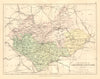 LEICESTERSHIRE & RUTLAND. Antique county map. Constituencies. PHILIP 1884