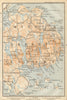 MOUNT DESERT ISLAND. Maine. Bar Harbor. BAEDEKER 1904 old antique map chart