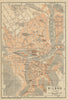 BILBAO antique town city ciudad plan. Spain España mapa. BAEDEKER 1908 old