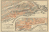 SANTANDER antique town city ciudad plan & environs. Spain España mapa 1908