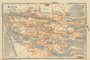 AVILA ÁVILA antique town city ciudad plan. Spain España mapa. BAEDEKER 1908