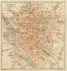 MADRID antique town city ciudad plan. Spain España mapa. BAEDEKER 1908 old