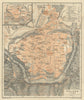TOLEDO antique town city ciudad plan. Spain España mapa. BAEDEKER 1908 old