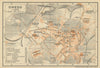 OVIEDO antique town city ciudad plan. Spain España mapa. BAEDEKER 1908 old