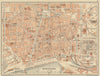 BARCELONA, INNER TOWN city ciudad plan. Spain España mapa. BAEDEKER 1908