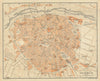 VALENCIA antique town city ciudad plan. Spain España mapa. BAEDEKER 1908