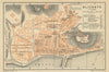 ALICANTE antique town city ciudad plan. Spain España mapa. BAEDEKER 1908