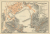 CARTAGENA antique town city ciudad plan. Spain España mapa. BAEDEKER 1908