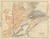 MALAGA MÁLAGA town city ciudad plan & environs. Spain España mapa 1908 old
