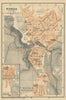 RONDA antique town city ciudad plan. Spain España mapa. BAEDEKER 1908 old