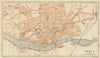 OPORTO PORTO antique town city plano de la cidade. Portugal mapa 1908 old