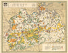 Vintage Surrey county tourist map by William Harding Thompson 1934 old