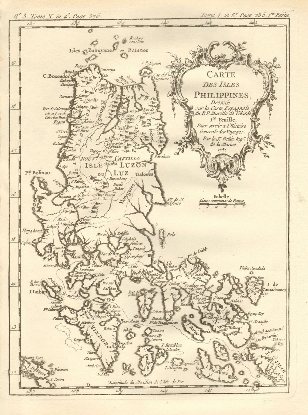 'Isles Philippines 1re feuille'. Luzon Mindoro Manila. BELLIN 1758 old map