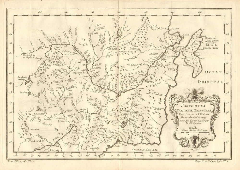'Tartarie Orientale'. Eastern Tartary. Amur River. Russia/China. BELLIN 1758 map