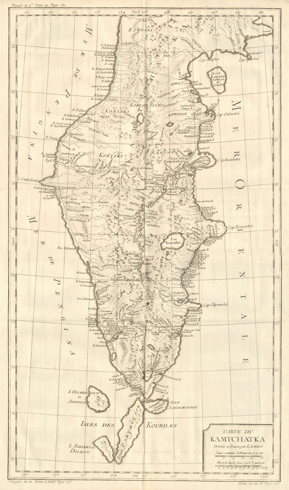 'Carte du Kamtchatka'. Kamchatka, Russia. BELLIN 1758 old antique map chart