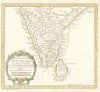 'Suite de l'Inde en deçà du Gange' South India Sri Lanka Ceylon BELLIN c1752 map