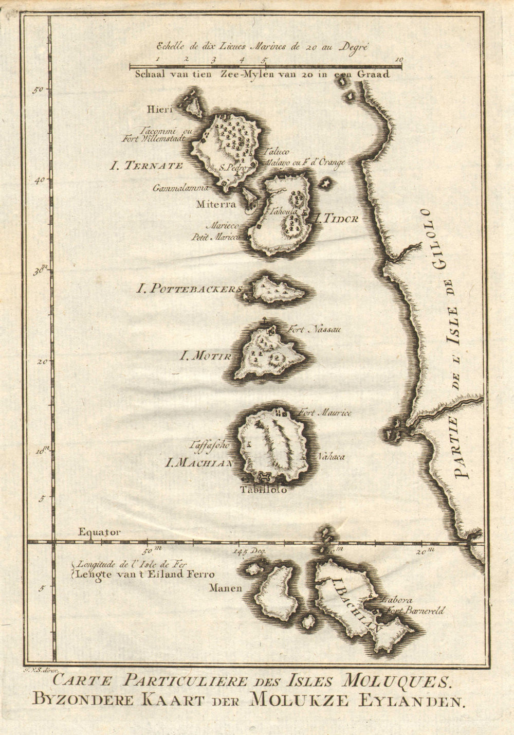 'Isles Moluques. Byzondere Kaart der Molukze Eylanden.'. BELLIN/SCHLEY c1773 map