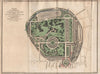 John Nash's original Regent's Park plan. Marybone Park Farm. Marylebone 1815 map