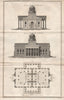 Design for Marylebone Parish Church (never built). Elevations & floor plan 1815