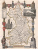 Cambridgeshire antique hand-coloured county map. Railways. MOULE c1840 old