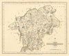 Antique county map of WESTMORELAND by JOHN CARY. Original outline colour 1793