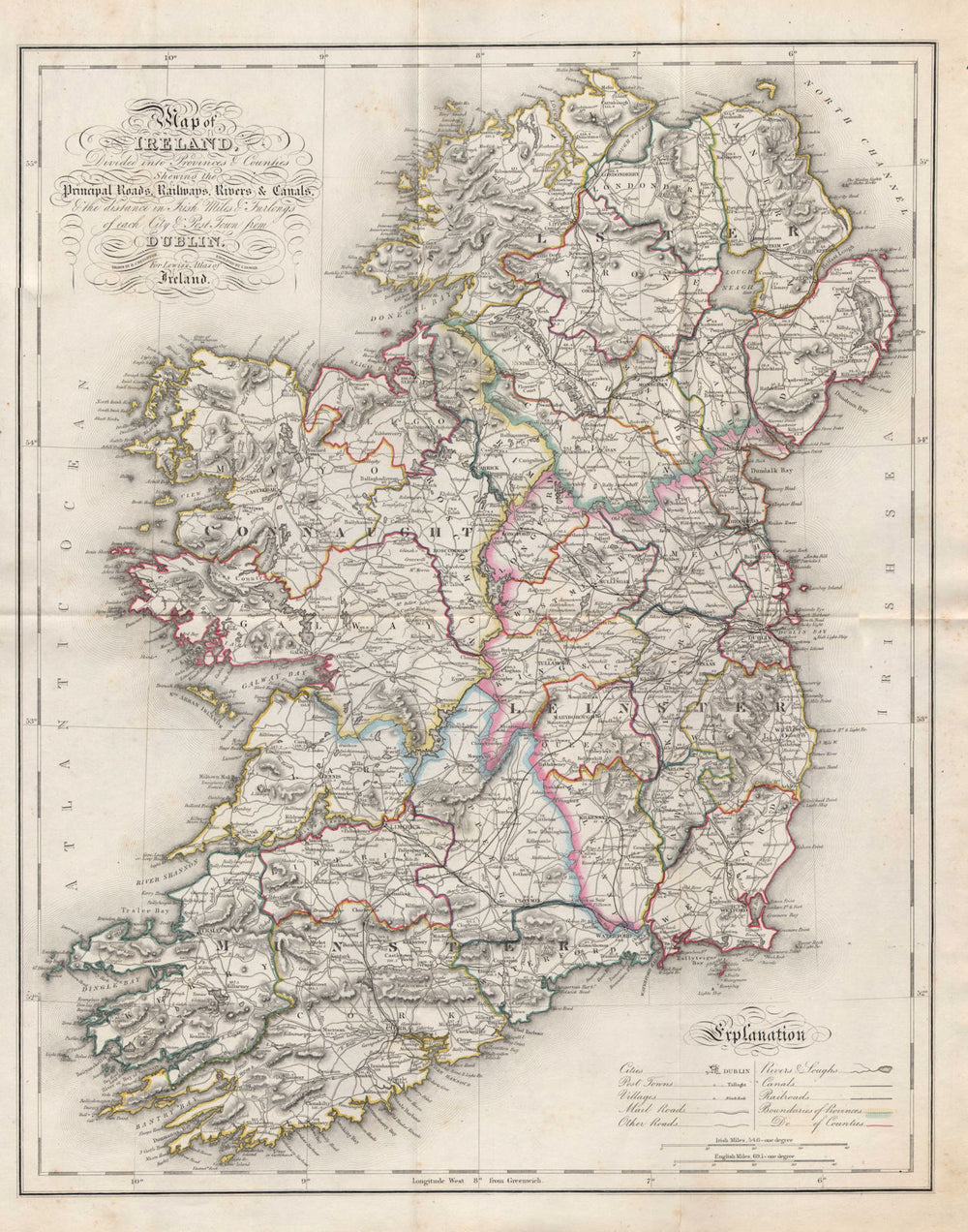"Map of Ireland, divided into provinces & counties…". LEWIS/CREIGHTON/DOWER 1846