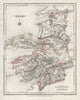 COUNTY KERRY antique map for LEWIS by CREIGHTON & DOWER. Ireland 1846 old