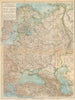Overview map of European Russia. Russland. BAEDEKER 1912 old antique chart