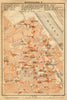 Warsaw II town/city centre plan miasta mapa. Poland. Warszawa. BAEDEKER 1912