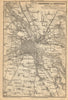 Environs of Warsaw. Poland. Warschau. BAEDEKER 1912 old antique map plan chart