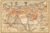 Peterhof Palace, Petergof, St Petersburg. Russia. BAEDEKER 1912 old map