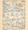 Heinola & Päijänne Tavastia, Finland. BAEDEKER 1912 old antique map plan chart