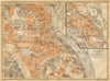Kiev town/city plan. Ukraine. Kiew. BAEDEKER 1912 old antique map chart